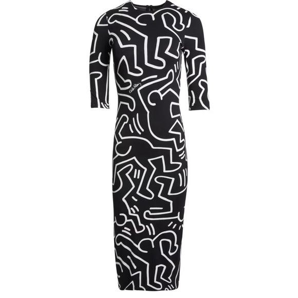 NWT Alice + Olivia Keith Haring midi dress - Size 10 - Picture 1 of 5